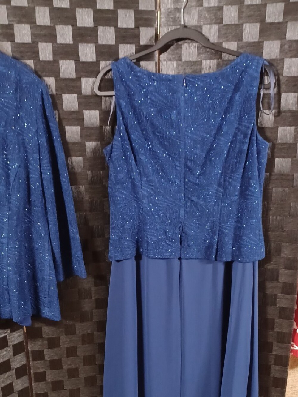 Alex Evenings Sapphire Blue Beaded Evening Jacket Set - Picture 9 of 11